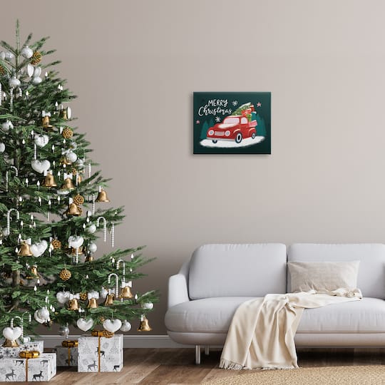 Stupell Industries Merry Christmas Gifts Truckload Canvas Wall Art